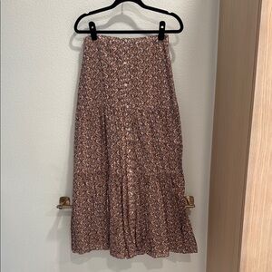 Veronica Beard Pink A-Line Tiered Midi Skirt